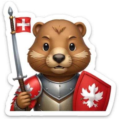 polish husaria miliatry unit but its a beaver, make him with a face like is the best fighter of all times with polish flag logo sticker