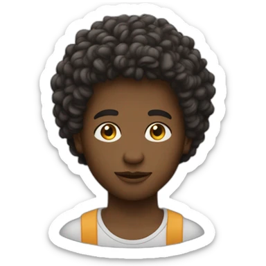 Garçon métisse cheuveux boucle sticker