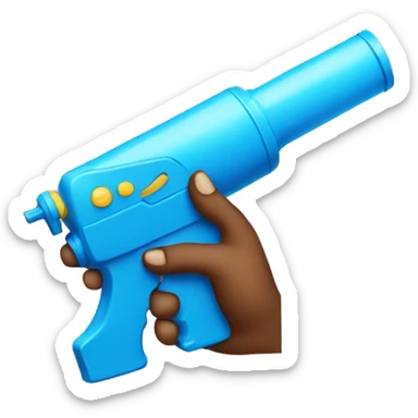Holding water gun sticker