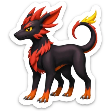 
Canine-Houndoom-Salandit-Noibat-Flareon-Fakémon-Digimon-fusion (full body) sticker
