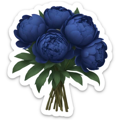 dark blue peony bouquet sticker