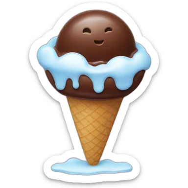 chocolate ice cream with a halo sticker