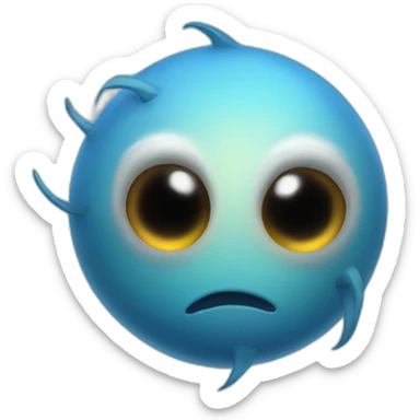 one eyed blue spheric creature sticker