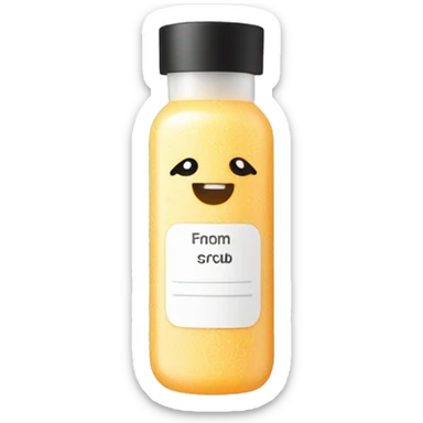 facial scrub bottle with label sticker
