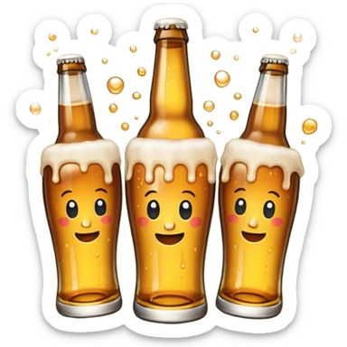 the word 'amazing' spelled out using pints and bottles of beer, playful, emoji style sticker