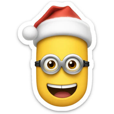 Christmas minion smile sticker