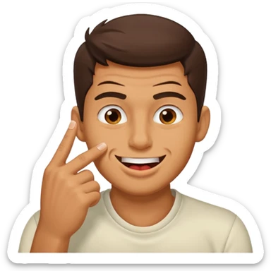 zesty guy biting nail while smirking sticker