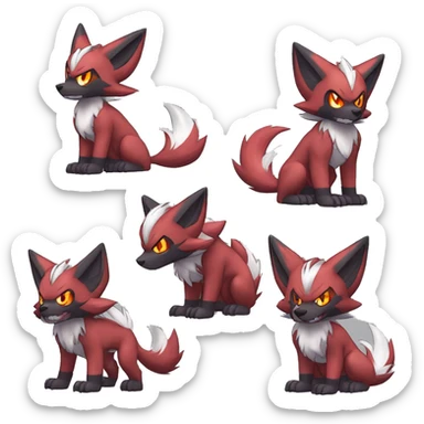  Incineroar Zoroark Nargacuga Lycanroc Nickit Fakemon sticker