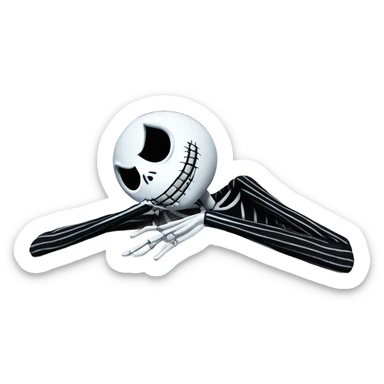 Jack skellington laying in bed sticker