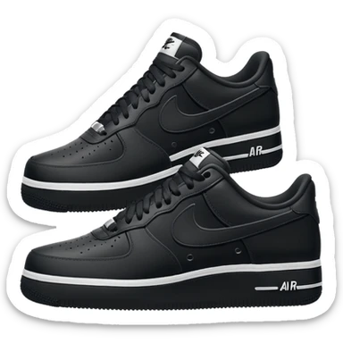Nike Air Force sneakers, simple, black, iconic silhouette, no text sticker