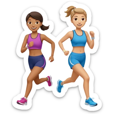 2 women jogging sticker