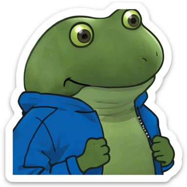 wearing a blue varsity jacket sticker