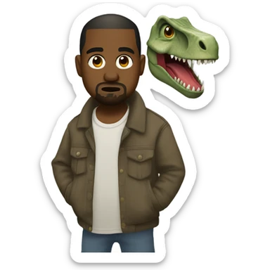 Kanye as a dinosar  sticker
