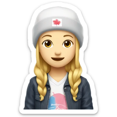 a skater with a good style，japan girl sticker