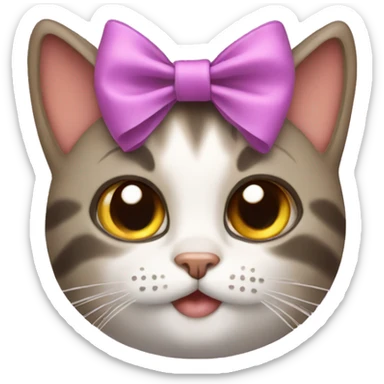 Cat with bow sticker