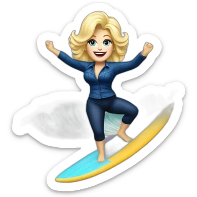 Impressionistic Dolly parton surfing sticker
