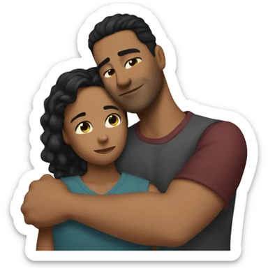 Me whit Julio hugging me sticker