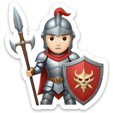 War + armor + halberd sticker