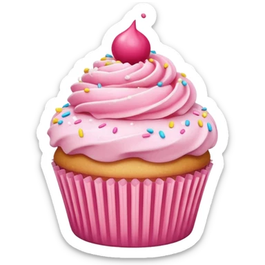 Cupcake with pink icing sticker