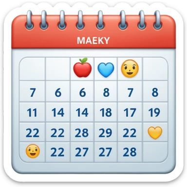 Calendar with 7 days per week sticker