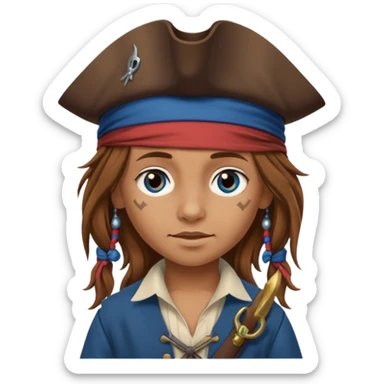 Five year old girl, light brown hair, blue eyes. Dressed as Jack Sparrow sticker