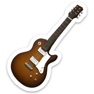 brown electric guitar sticker