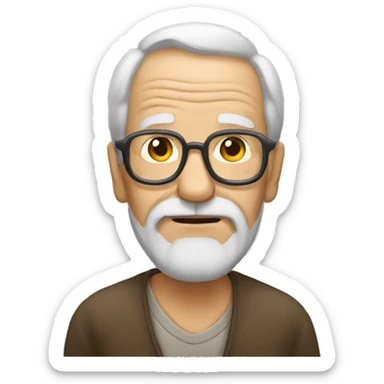 Old man without hear sticker