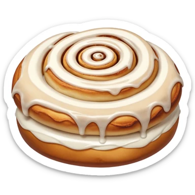  cinnamon roll with white glaze icing sticker