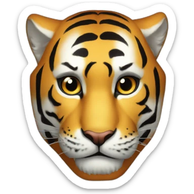 A tiger with thé Iron man helmet sticker