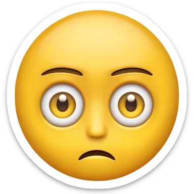 Emoji with both eyes looking to the side and hes nervous sticker