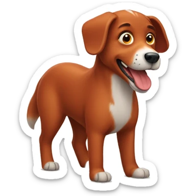 red dog with a tail like a squirrel and a cute look sticker