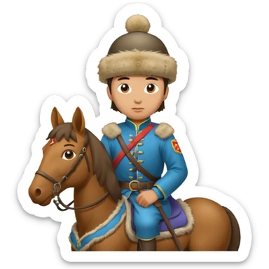 mongol soldie horse riding sticker