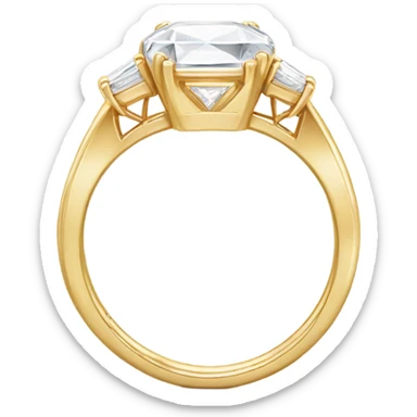 gold ring with a radiant cut diamond  sticker