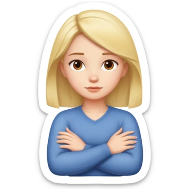 girl with arms crossed around neck sticker