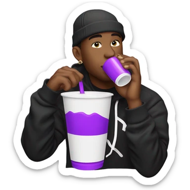 nettspend rapper sipping purple drink in white cup sticker