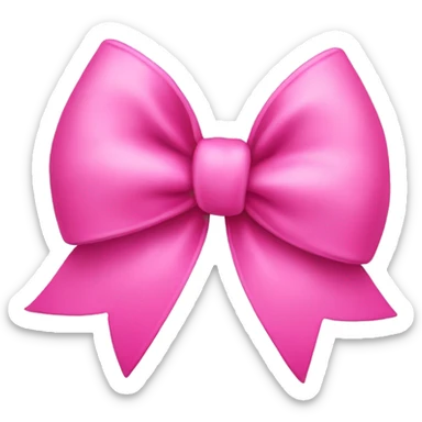Pink emoji witn a pink bow sticker