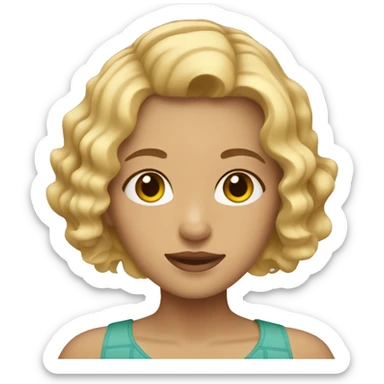blonde girl with with wavy short bob hair  sticker