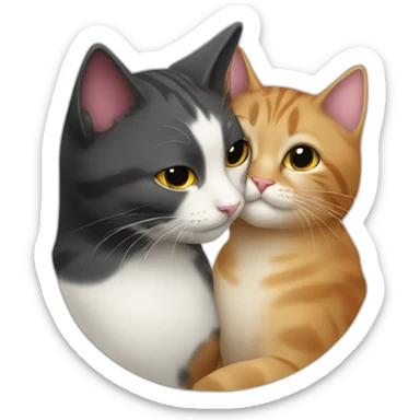Cat kissing cat sticker