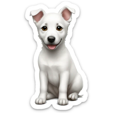 White heeler puppy sticker