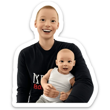 happy boys enjoying together sticker