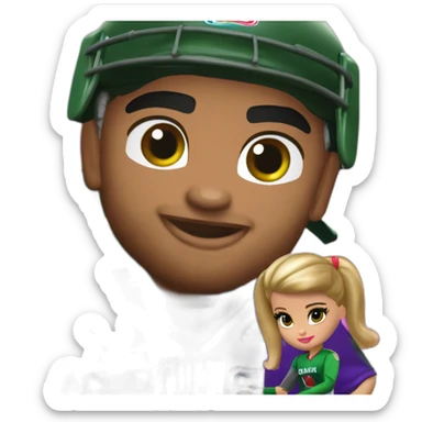 barbie beating babar azam sticker