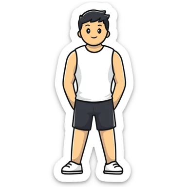 white sleeveless T-shirt sticker