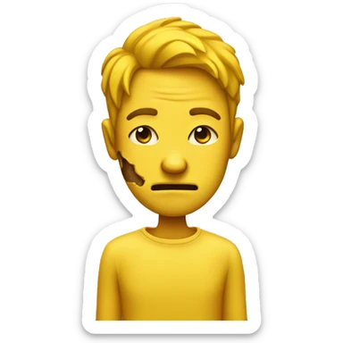 Bruised up yellow emoji sticker