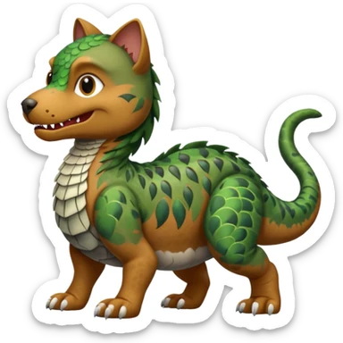 cat dog and a trex mixed sticker