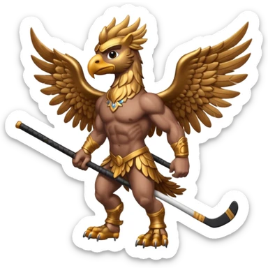 a griffin with a hockey stick sticker