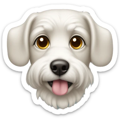 malteese dog face, with a spot on the top of the nose a little crossed eyed sticker