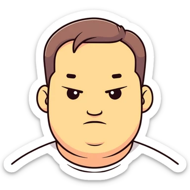 Guy with fat forhead  sticker