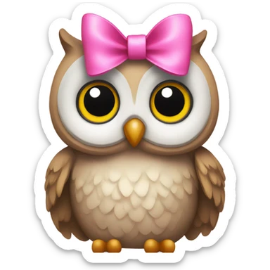 owl with pink bow  sticker