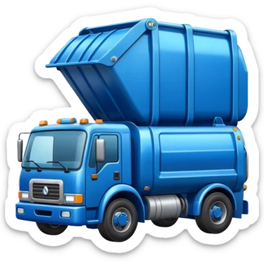 blue garbage truck sticker