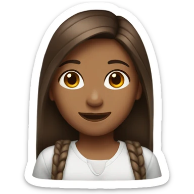 girl with straight brown hair and dimples sticker
